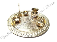Scintillating Vibes Pure Brass Aarti Thali Set