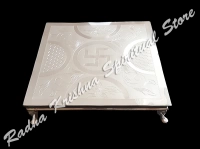 Swastika Pure Silver Plated Puja Chowki Table