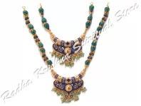 Aquatic Brilliance Twin Natural GemStone God Necklace