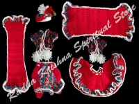 Cranberry Vibes Winter Woolen Radha Krishna  Dress