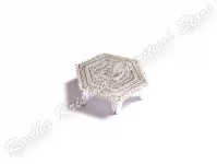 Lavish Pure Silver Large Hexagon God Table Chowki