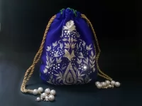 Night Blooms Drawstring Potli Bag/Purse