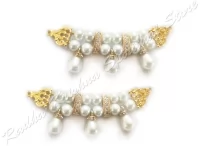 Fußkettchen aus Metall mit perlmuttartigem Gott