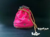 Pearly Pops Drawstring Potli Bag/Purse