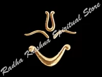 Pure Silver Gold Plated Saligram Eyebrow Lip Tilaka Set