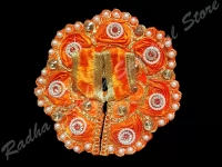 Tangerine Floral Waves Laddu Gopal Dress