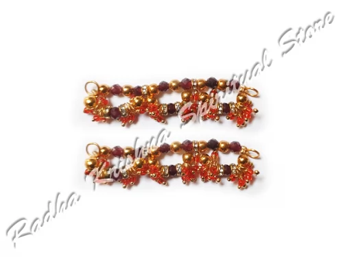 Scarlet Sandalwood Twin Natural GemStone God Anklets