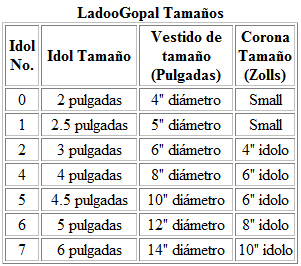 Ladoo Gopal Sizes